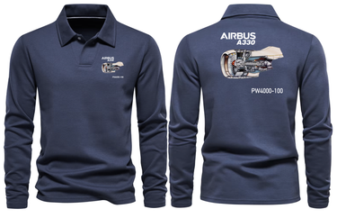 AIRBUS A330 PW 4000-100 LONG SLEEVE POLO